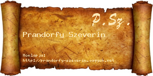 Prandorfy Szeverin névjegykártya